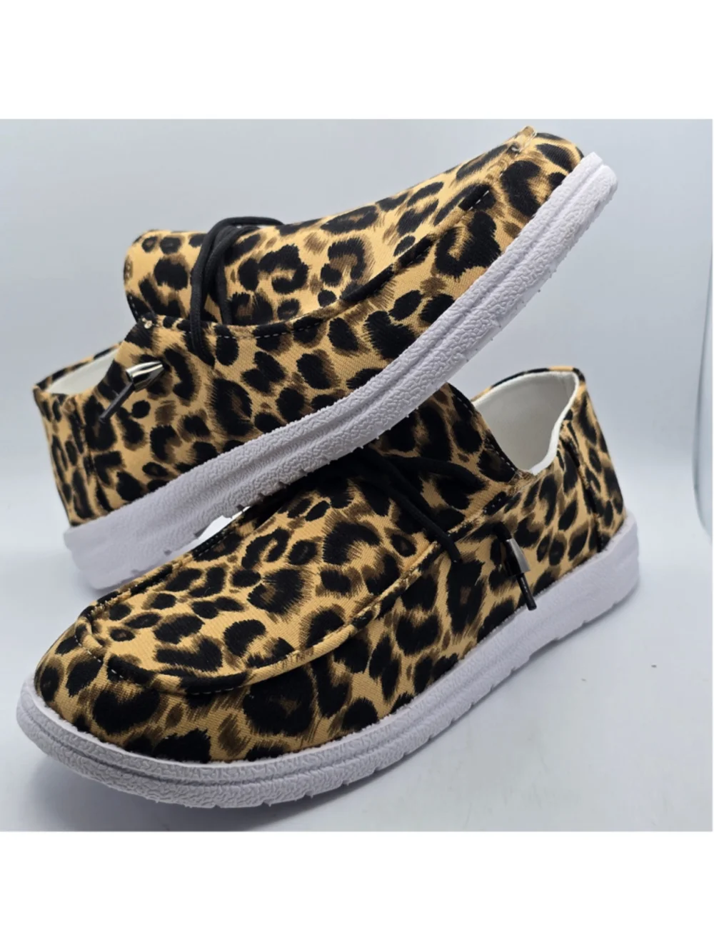 Women's Unbranded Leopard Print Slip-On Sneakers Tan Black Size 9